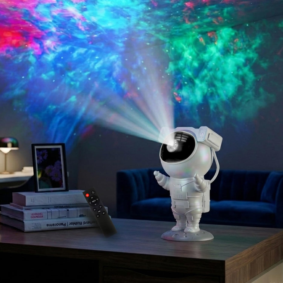 Lifelong Astronaut Galaxy Projector Light for Bedroom with Remote| White Finish |Star, Nebula & Space Night Lamp with Timer | Decorative Light for Gifting| 360° Projection Kids & Adults