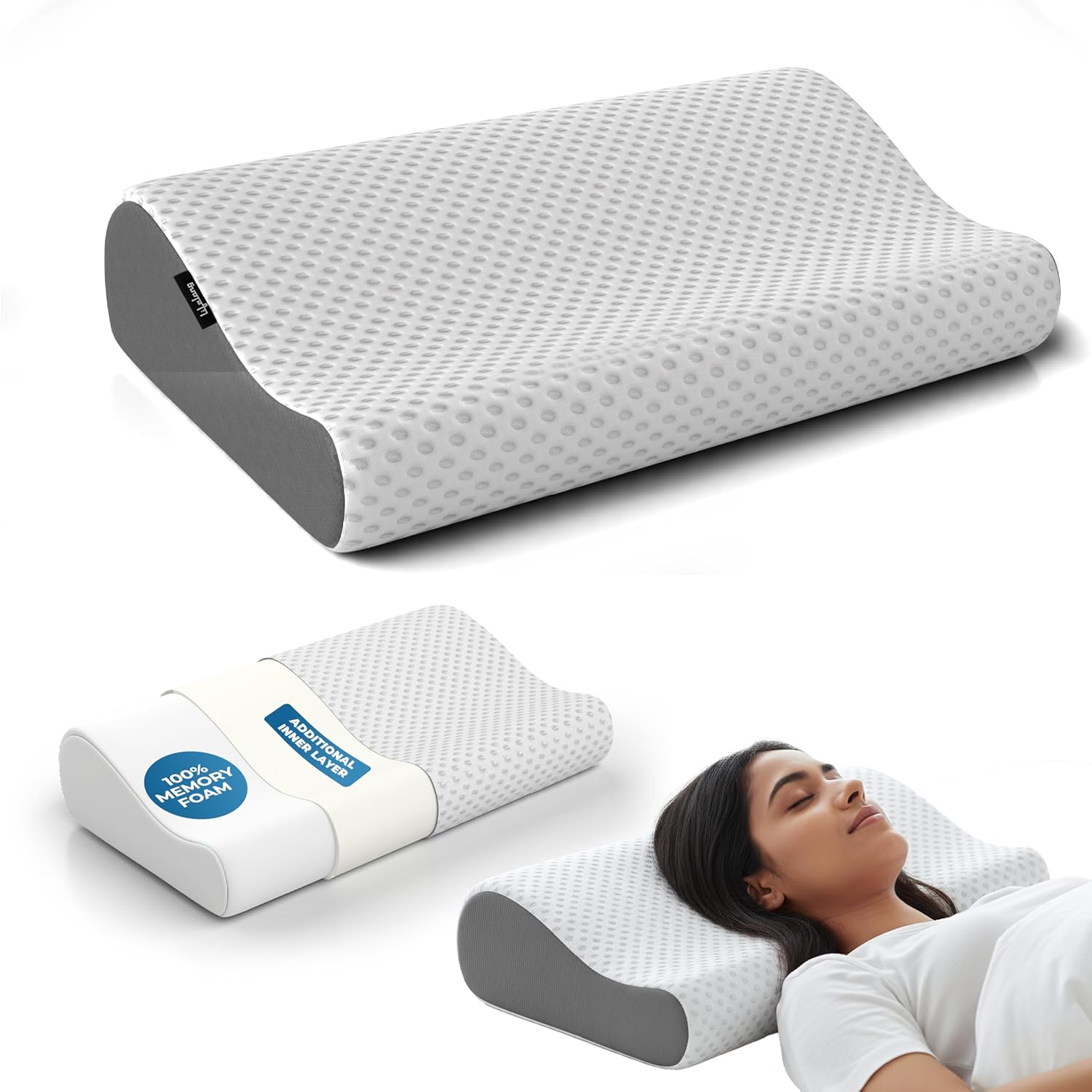 Lifelong Memory Foam Cervical Pillow for Neck Support