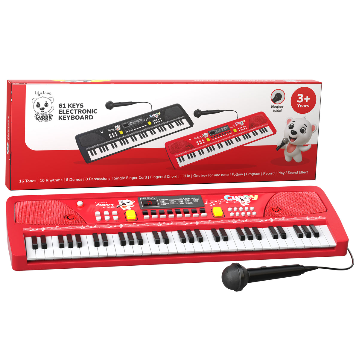 61-Key Kids Keyboard Piano with Microphone
