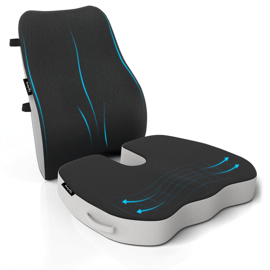 Lifelong Backrest & Seat Cushion Combo for Pain Relief