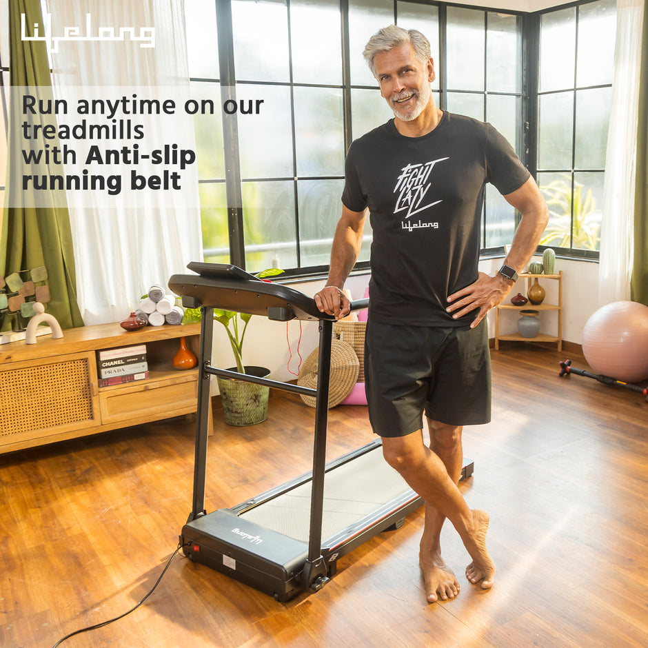 Home Treadmill with 14km/hr Speed | Bluetooth | 110kg Capacity