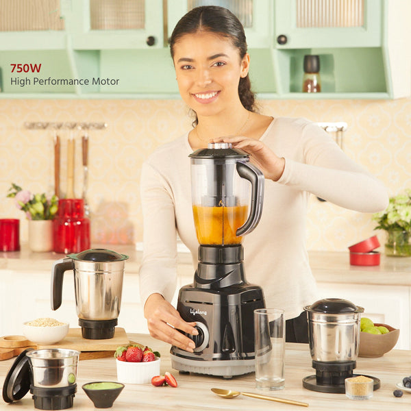 4-in-1 Juicer Mixer Grinder with Powerful 750W Motor & 4 Multi-Purpose Jars