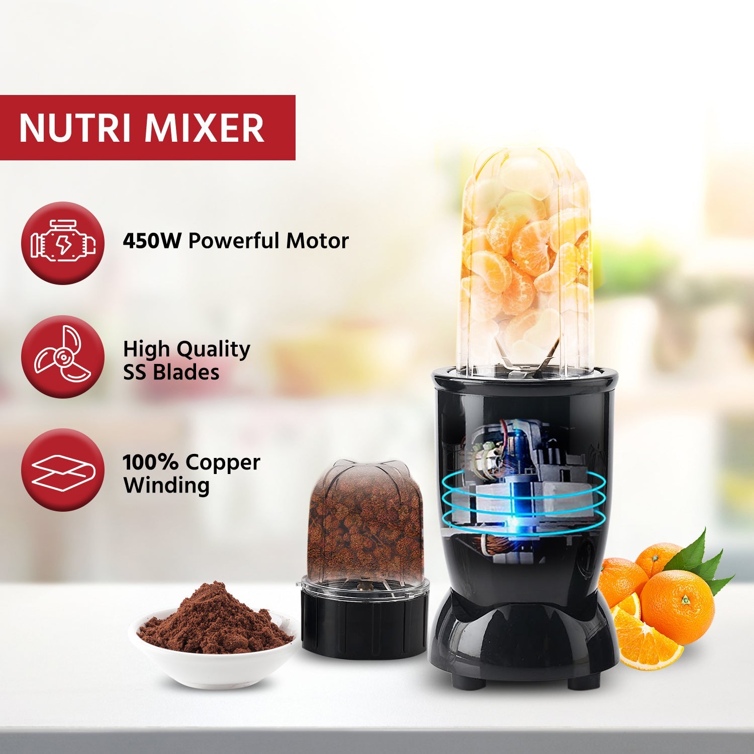 PowerNutri Mixer/Grinder with 2 Jars