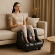 Air Pressure Foot & Leg Massager – 14 Airbags, 6 Rollers, 3 Modes + Heat, Portable