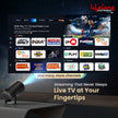 Lifelong Electronics Built-in Live TV Smart Projector | With 125+ Channels (No Subscription Required) | Android, 1080P & 4K Ultra HD Support, 720P Native | For Room & Outdoors | All OTT Apps | WiFi/BT
