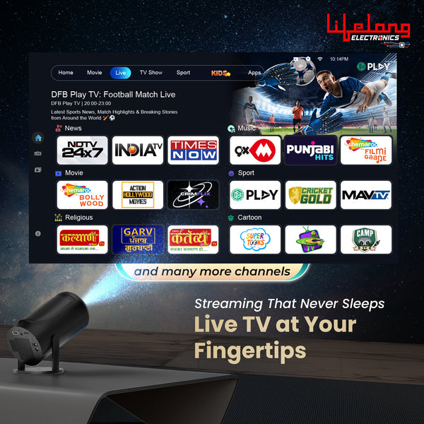 Smart Projector with Built-In Live TV