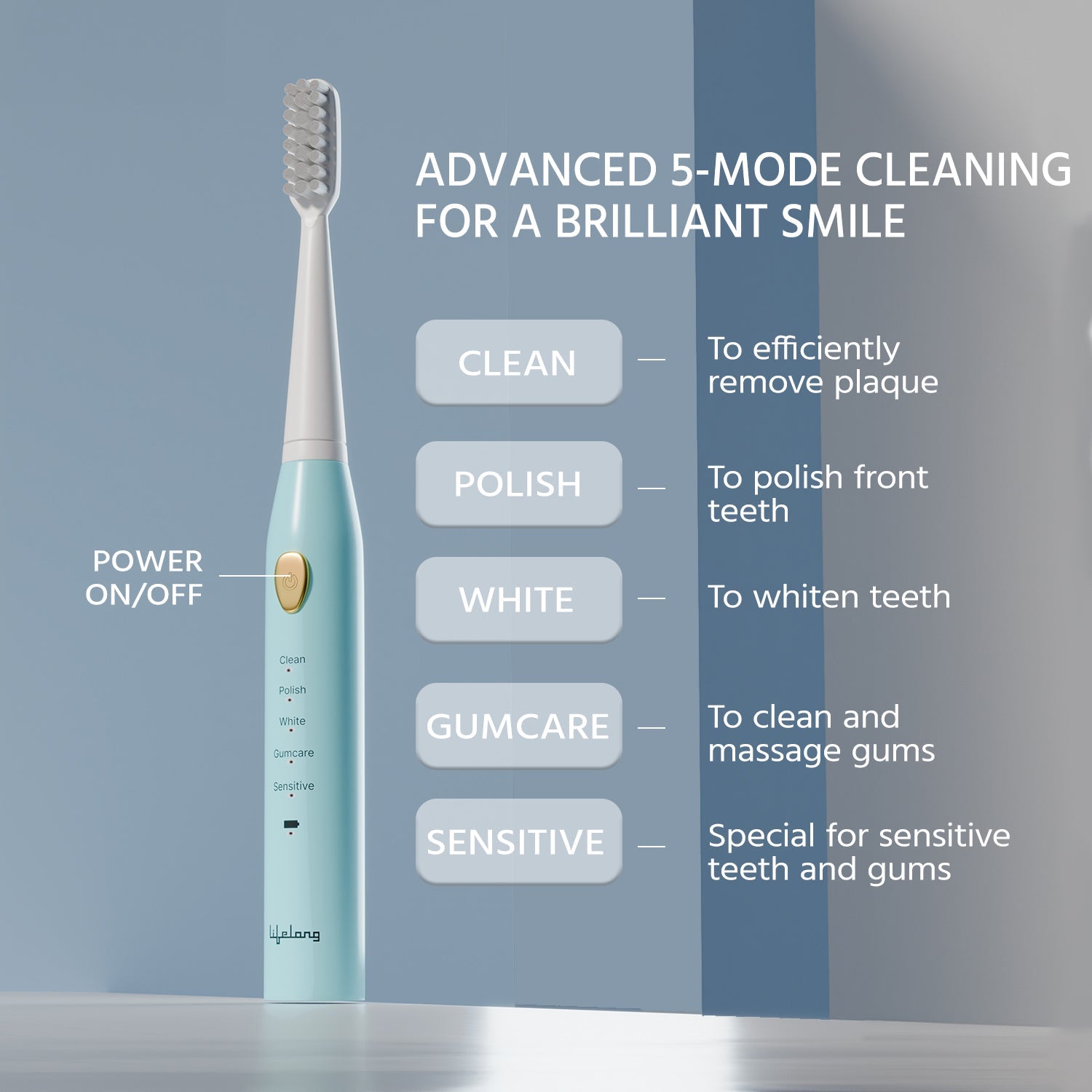 Rechargeable Smart Toothbrush with 5 Modes