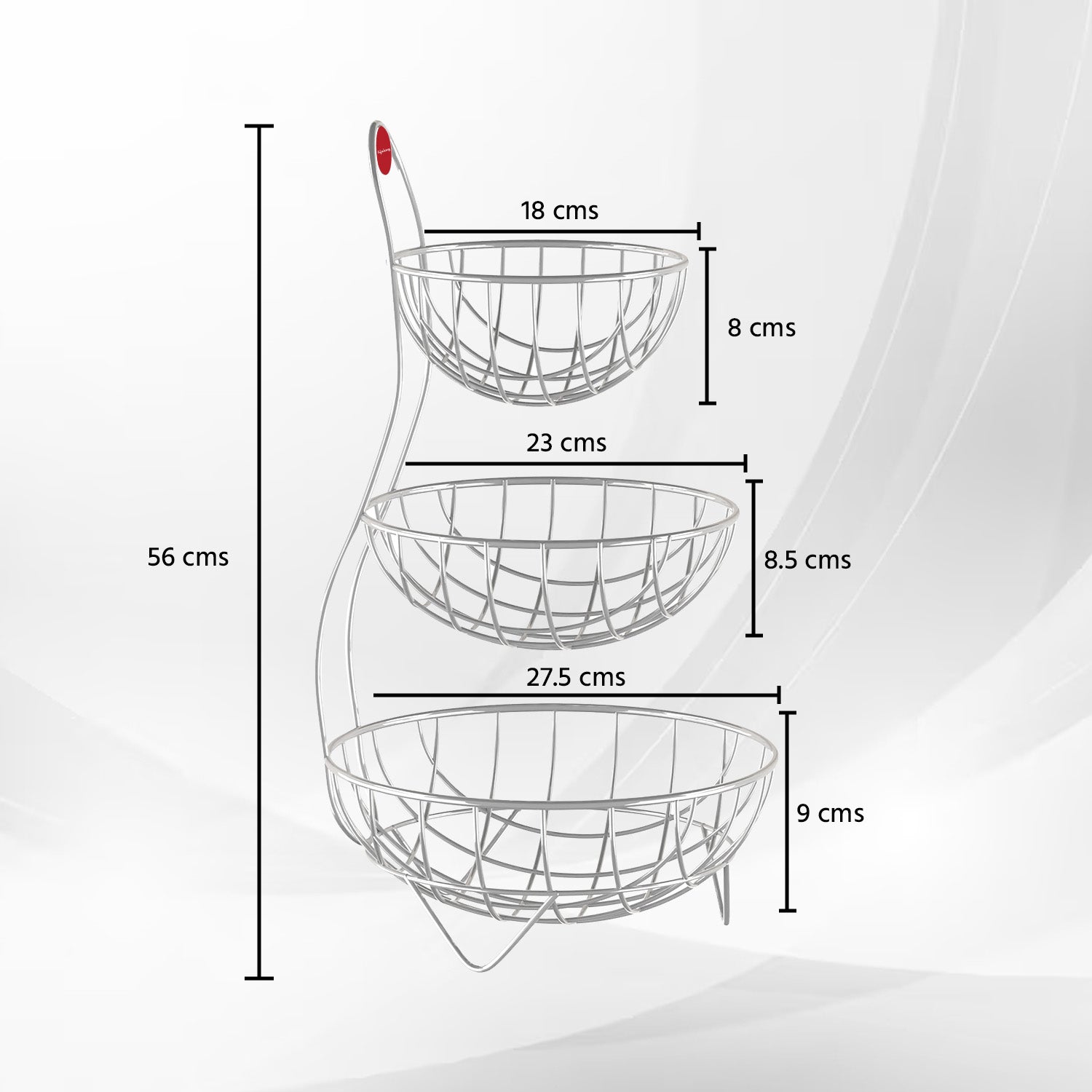 Lifelong LLKAFB01 3 Tier Steel Fruit and Vegetable Basket for Kitchen