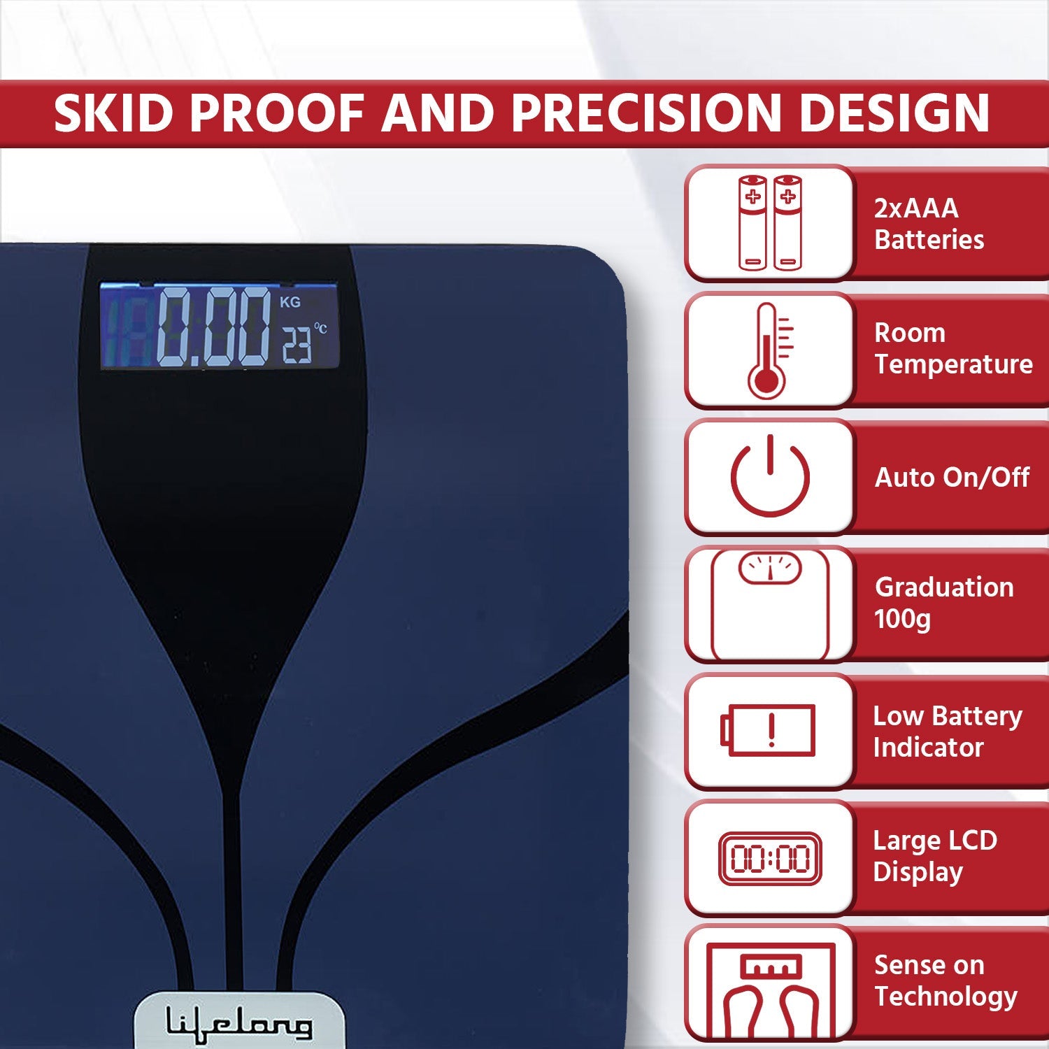 Digital Glass Weighing Scale (Blue)