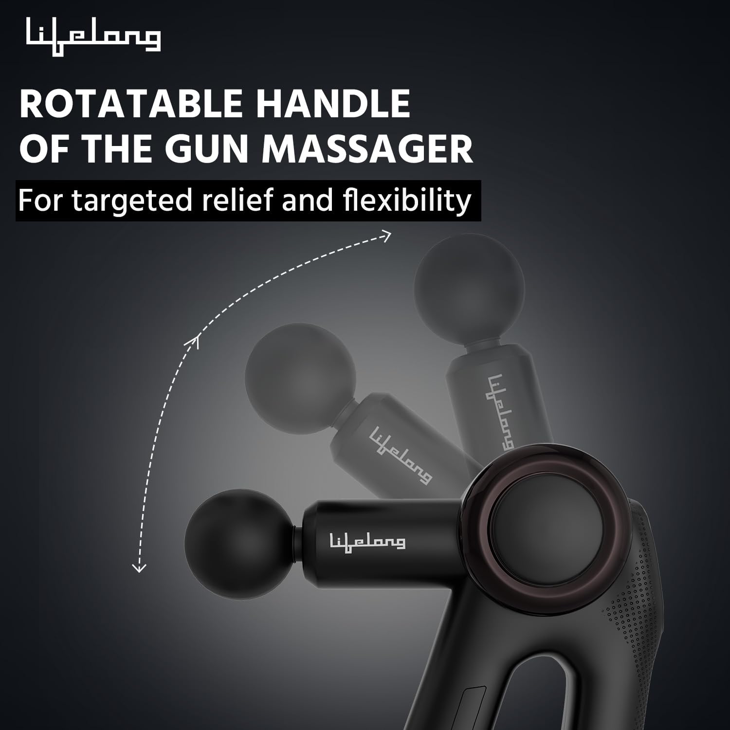 Lifelong Wireless Gun Massager With Hot & Cold Heads|Deep Tissue Massage Gun|Percussion Muscle Massager For Full Body Pain Relief Of Neck|Shoulder|Back|Foot For Adults (LLGM72)