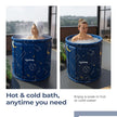Lifelong Portable & Foldable Bath Tub with Inflatable Pillow for Adults | Ice Bathtub, Steam Bath Water Tub for Home, Bathroom Spa & Stress Relief | Leakproof, Sturdy with Dual Drainage