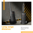 Lifelong Rechargeable Walkie Talkie for Adults & Kids | 2-in-1 Microphone & Earphone | Adapter as well as Type-C Charging | 3 km | 16 Channels | For Events, Security, Camping, Hiking & Fun (Set of 2)