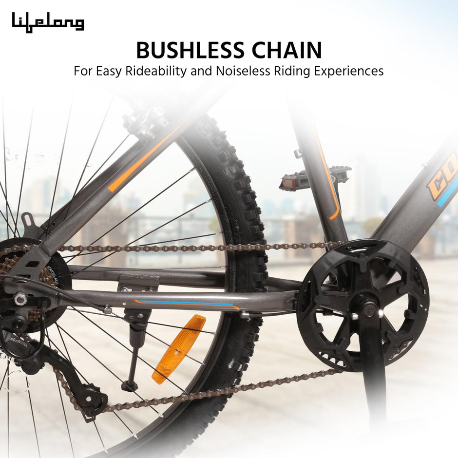Lifelong Cycle for Men & Women,26T MTB Cycle Multi Speed 7,Speed Bicycle,V Brake Cycle,Front Suspension Fork,Mountain Bike Ideal for 13+ Years + Adults Upto Height 5.2