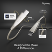 Lifelong 60W PD USB Type C to Type C Metal Coiled Fast Charging Cable | High Speed Data Cable | Aluminum Alloy & Tangle Free | iPhone 16/15/14, Android, Laptop, Tablet etc. | 1.25M