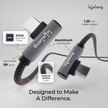 Lifelong Electronics 60W PD USB Type C to Type C Magnetic Coiled Fast Charging Cable | High Speed Data Cable | Strong Nylon Braided & Tangle Free | iPhone 16/15/14, Android, Laptop, Tablet etc | 1.25M