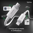 Lifelong Electronics 60W PD USB Type C to Type C Fast Charging Cable | High Speed Data Cable | Nylon Braided, Transparent PVC Case & Tangle Free | iPhone 16/15/14, Android, Laptop, Tablet etc. | 1.25M