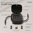 Lifelong Electronics 60W All-in-One Multifunctional Cable Kit | Fast Charging & Data Transfer | Retractable Cable with USB A & C Convertor, Micro/Lightning Connector, Sim Storage & Ejector Accessories