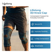 Lifelong 3D Knee Cap Compression Sleeve (M) | Knee Support Brace, Anti Slip Base, Breathable Lightweight Fabric | Sports Gym & Daily Wear | Secure Ergonomic Adjustable Fit for Men & Women