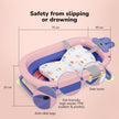 Lifelong Cuppy Baby Bath Tub - Foldable & Padded with Thermometer for 0-3 Years, Dual Tone Design