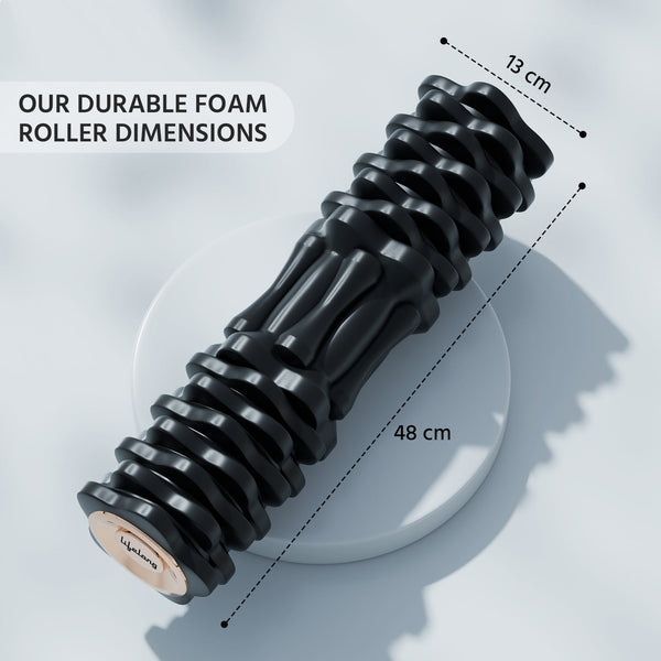 Lifelong Electric Foam Roller Vibrating | 4 Gear Fitness Deep Massage|Muscle Relax | Post Workout(Black)
