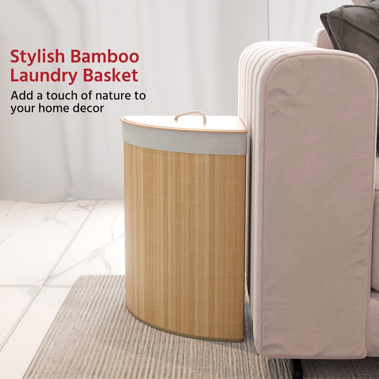 Bamboo Laundry Basket with Lid