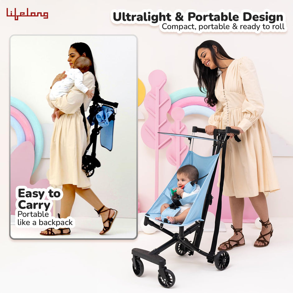 Lifelong Cuppy Baby Luxury Ultralight weight stroller with hanging strap
