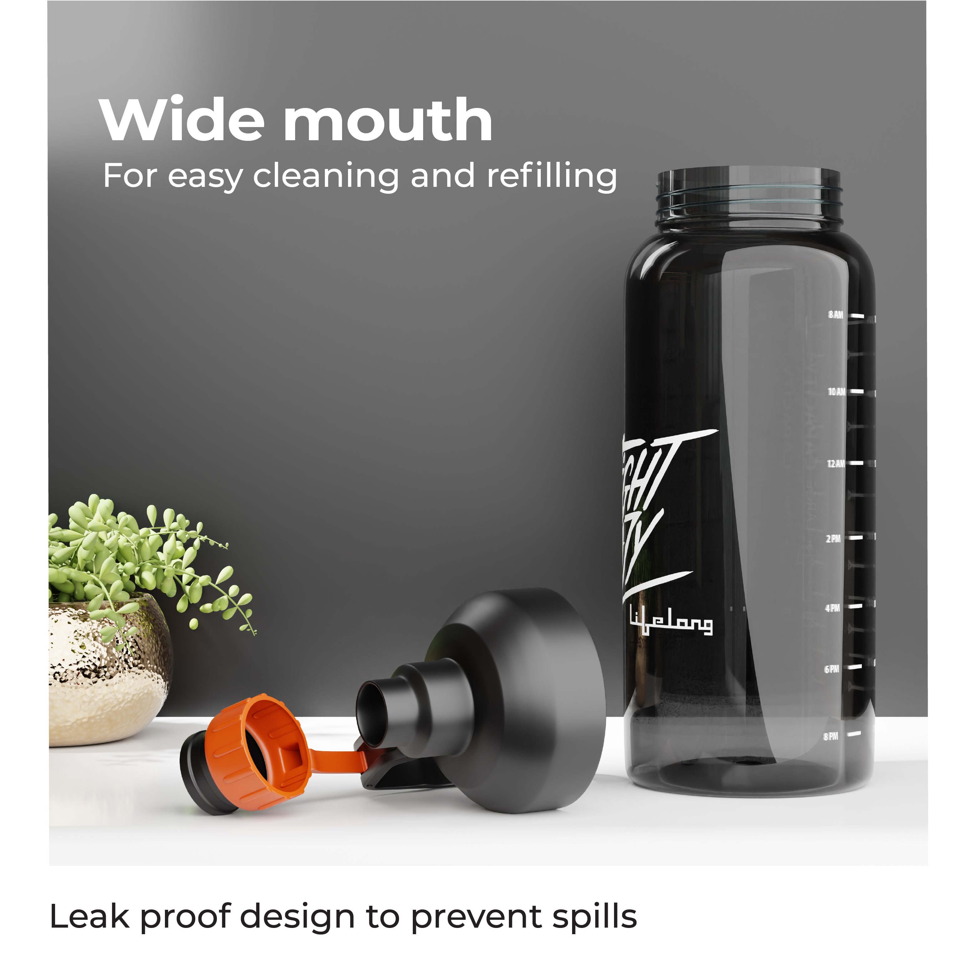 Lifelong Gym Gallon Bottle 1800 ml (Black)