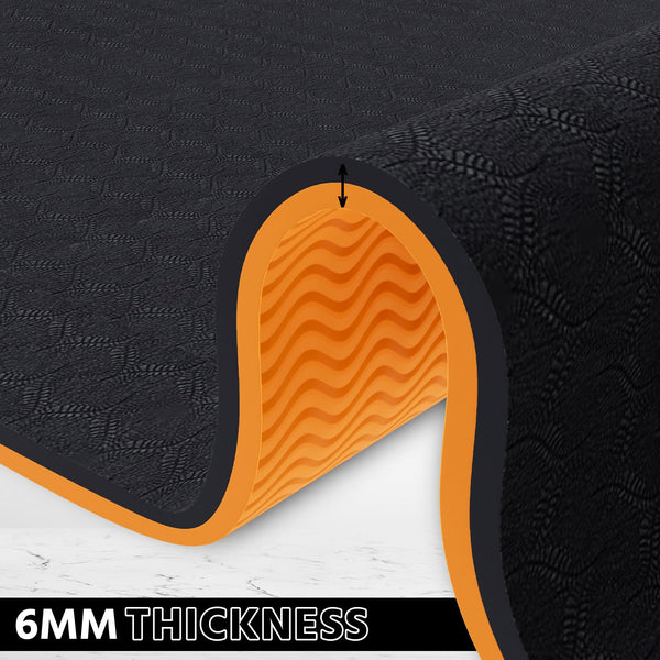 6mm Dual Color Anti-Slip Yoga Mat with Carry Bag