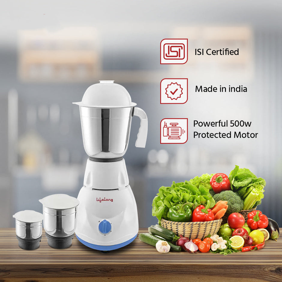 Lifelong Venti Mixer Grinder 550W, 3 Jars — Lifelong