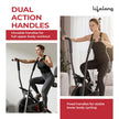 Lifelong Air Bike Exercise Cycle for Home Gym | Dual Action Stationary Cardio Bike for Full Body Workout| Adjustable Cushioned Seat with Backrest |Moving Handles & Anti-Skid Pedals |Max User Weight 125 kg