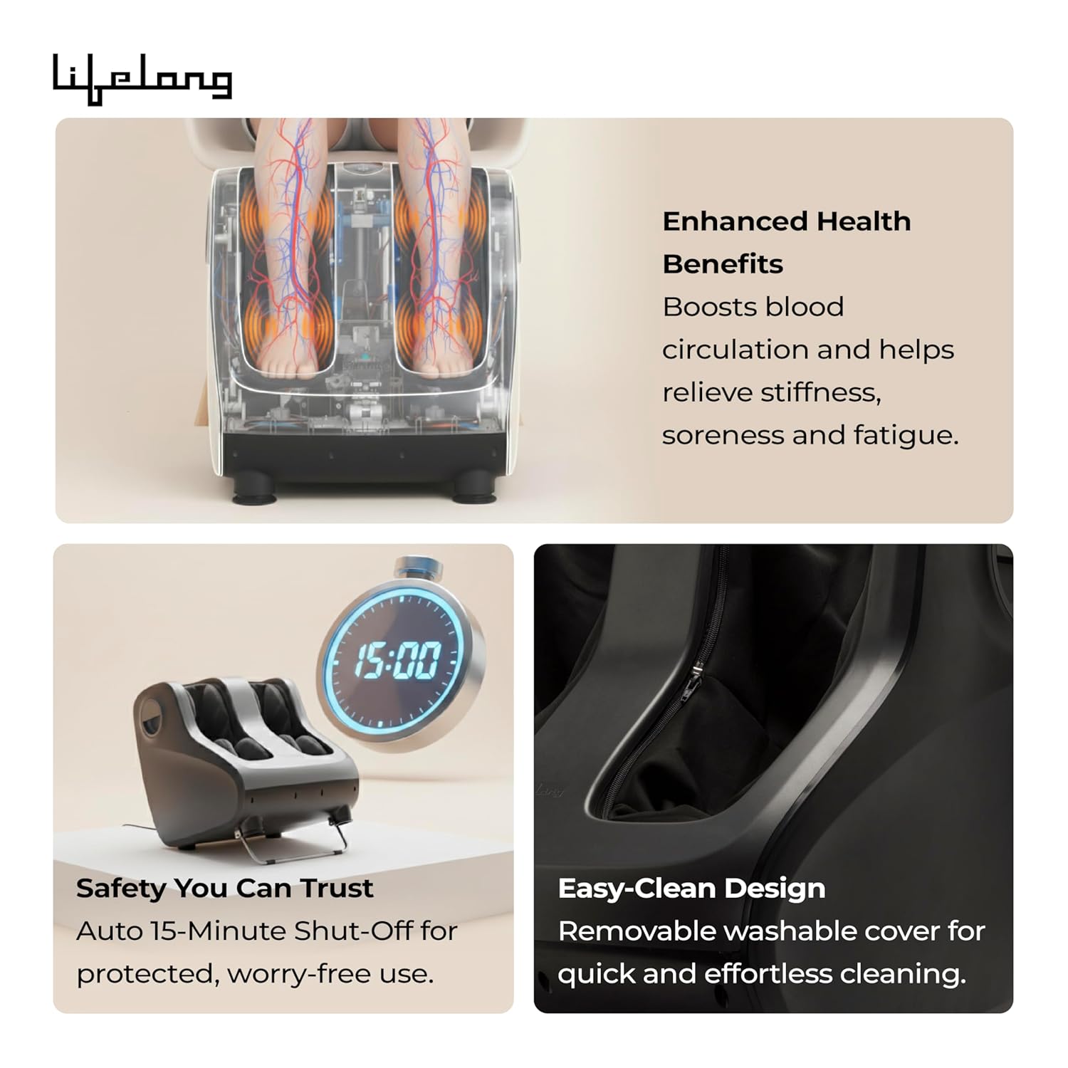 Leg, Foot & Calf Massager Machine with Vibration