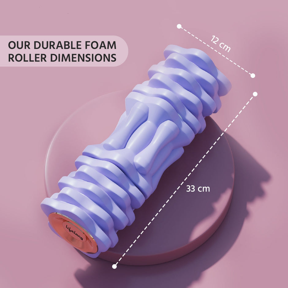 Lifelong Electric Foam Roller Vibrating | 4 Gear Fitness Deep Massage|Muscle Relax | Post Workout(Purple)