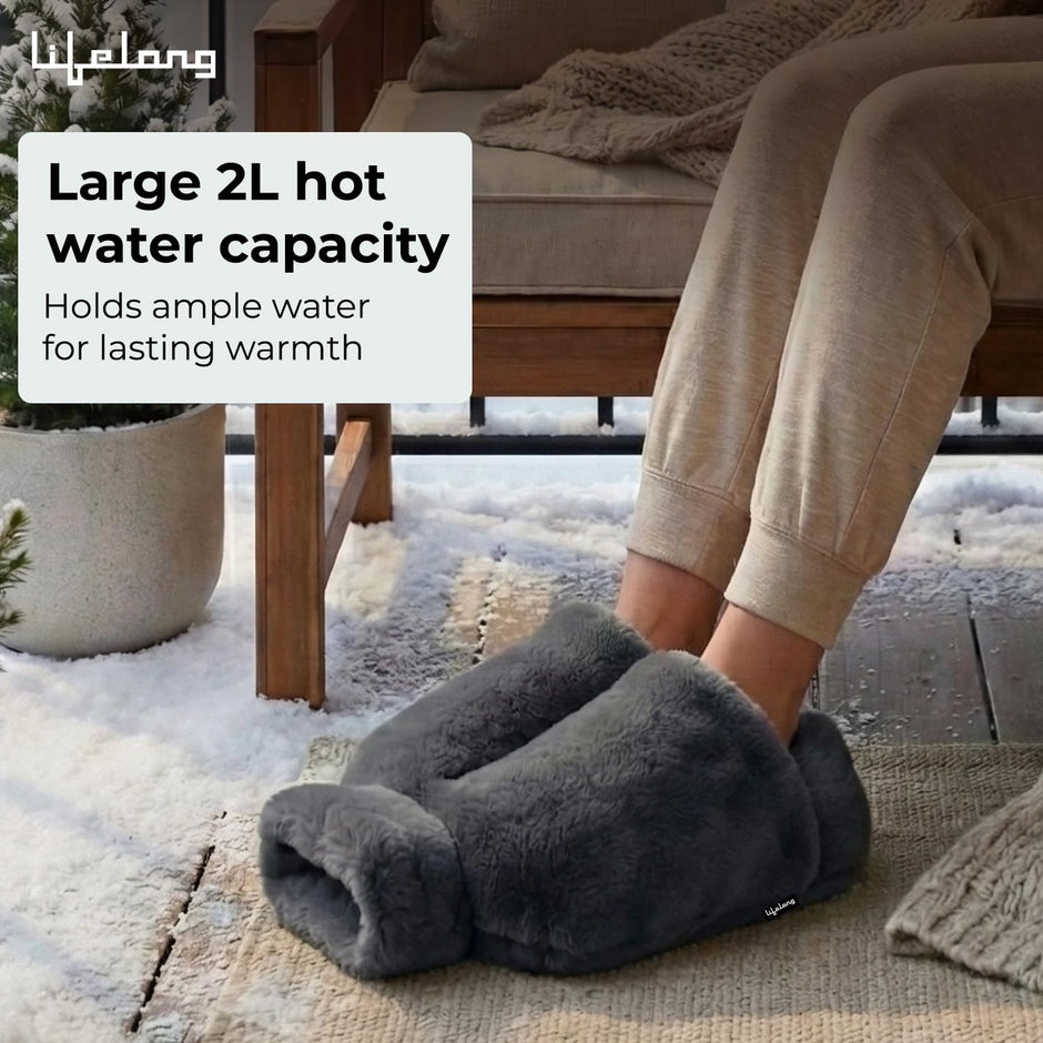 Lifelong Feet Warmer with 2000 ml Hot Water Bottle | Hot Water Bag for Pain Relief & Aching Feet | Also for Period Cramp & Multipurpose Usage | Heated Slippers Pad for Warmth & Comfort