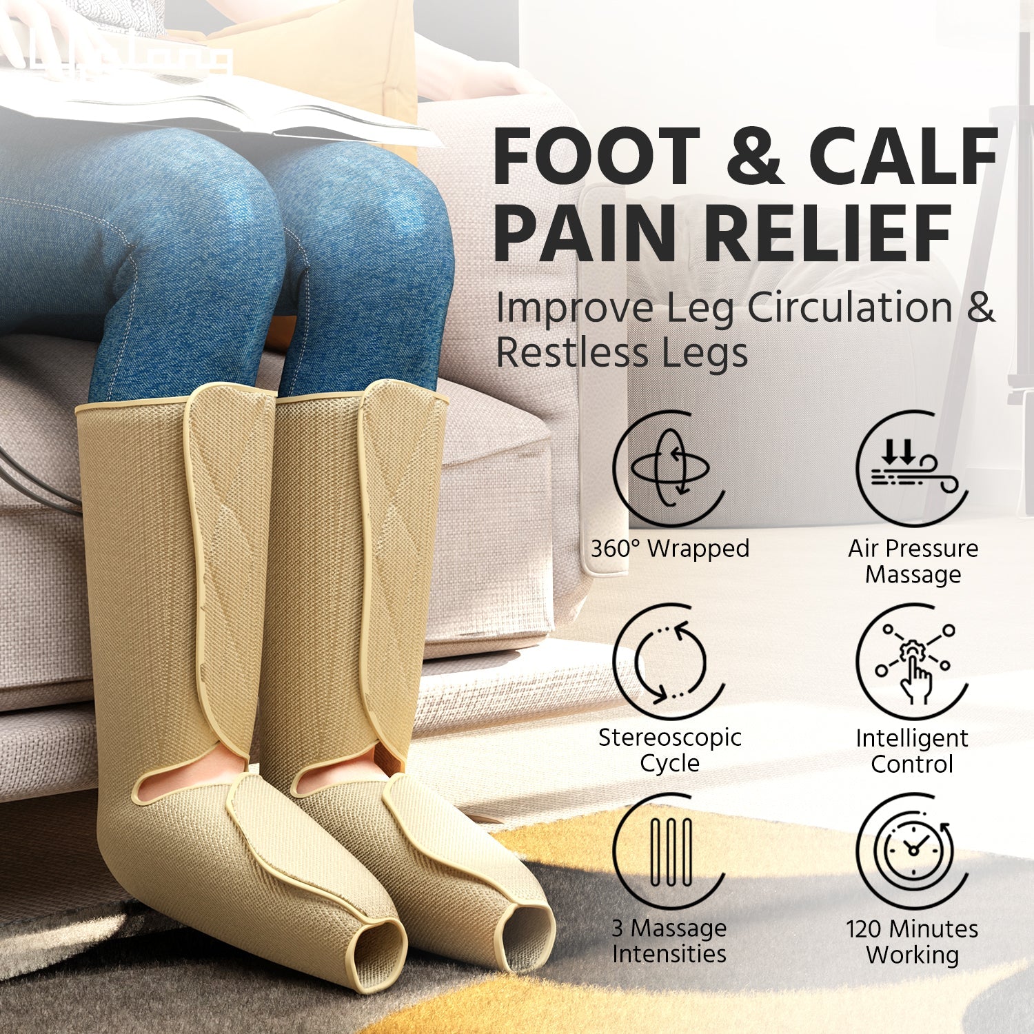 Rechargeable Air Pressure Massager with Heat