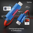 Lifelong Electronics 60W PD USB Type C to Type C Fast Charging Cable with RGB Light | High Speed Data Cable | Strong Nylon Braided & Tangle Free | iPhone 16/15/14, Android, Tablet, Laptop etc. | 1.25M