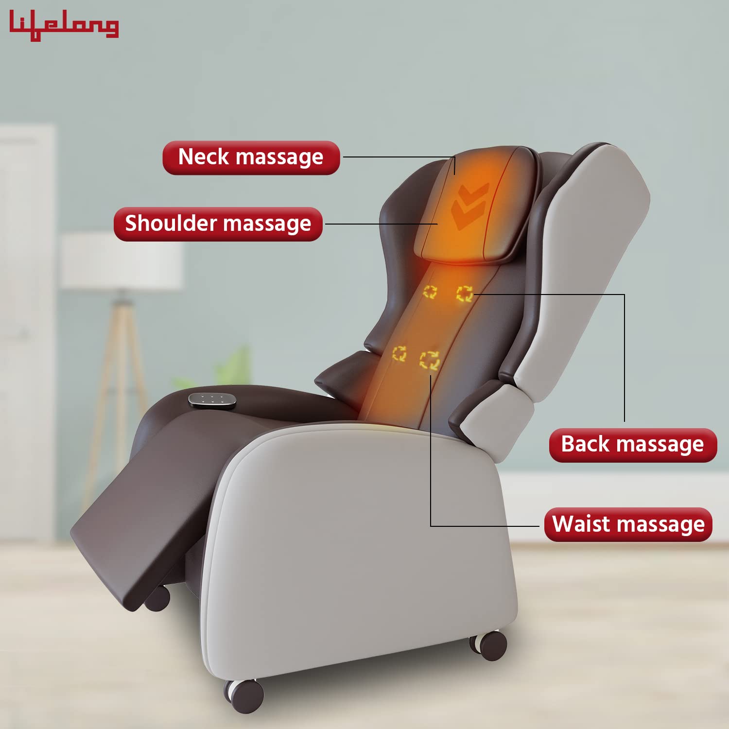 Lifelong Fully Body Foldable Chair Massager with Recliner and Powerful 3D Back, Leg and Foot Rollers for Massage for Home|Massage Chair for Full Body Relaxation at Home ( LLM567)
