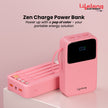 Lifelong Electronics 20000mAh 22.5W Fast Charging Power Bank | 3 Inputs (1 Built-in USB A Cable + 1 C + 1 Lightning Port) & 6 Outputs (3 Built-in Cables + 1 C + 2 A Port) | Small Pocket Size Powerbank
