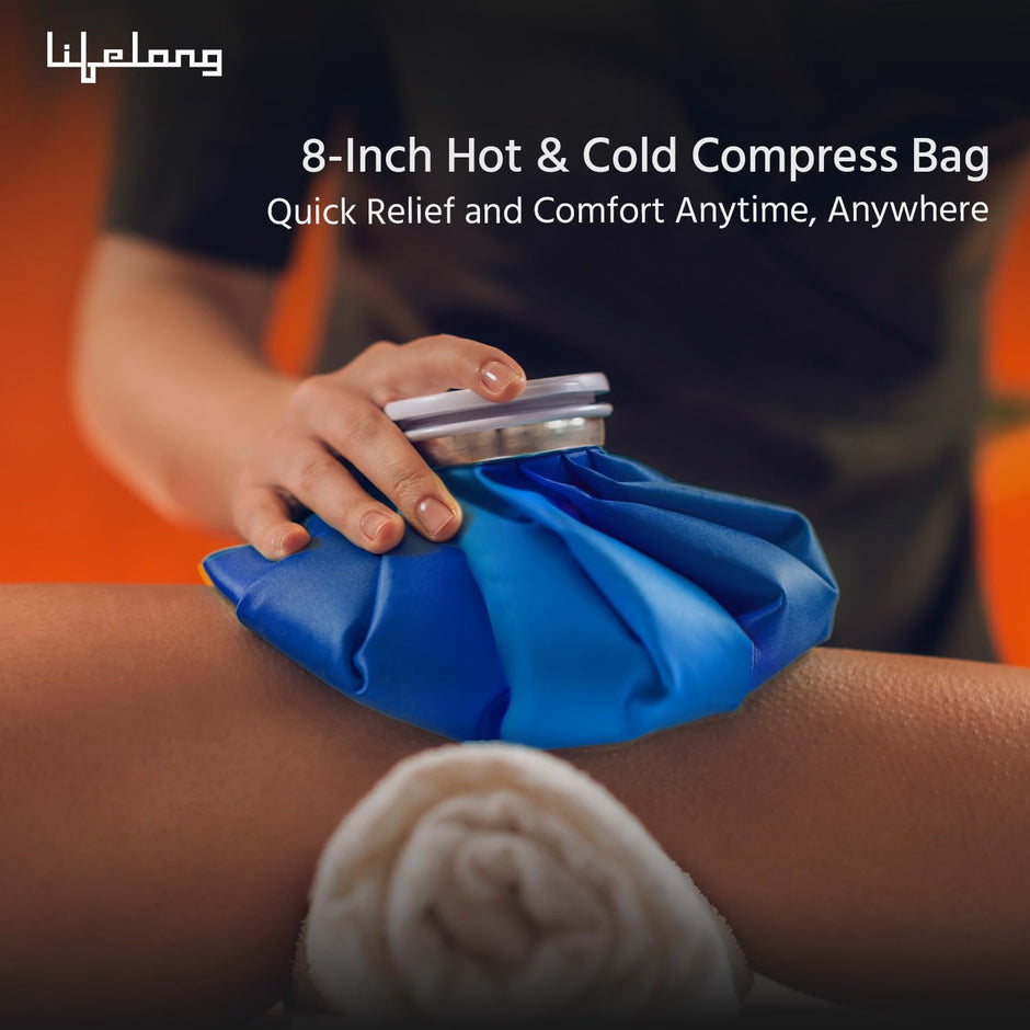 Lifelong Hot & Cold Compress Bag-8 Inch | Leak-Proof Ice Pack for Pain Relief, Injuries & Swelling | Reusable Hot Water Bag for Muscle Relief & Cold Therapy for Recovery