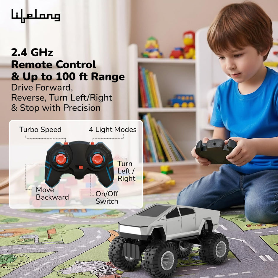 Cuppy Rechargeable Cyberon Truck RC Car for Kids | Off-Road Remote Control with Turbo Speed