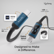 Lifelong Electronics 100W PD USB Type C to Type C Fast Charging Cable with Digital Speed Indicator | High Speed Data Cable | Braided, Tangle Free | iPhone 16/15/14, Android, Laptop, Tablet etc | 1.25M