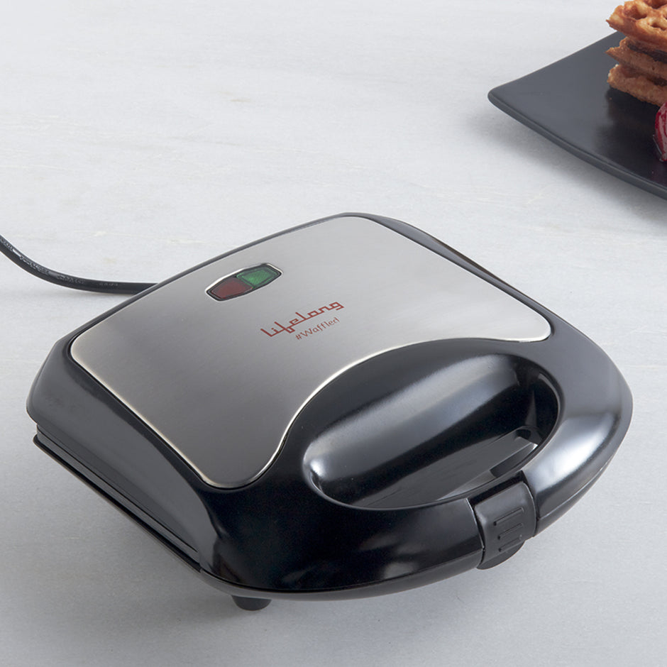 Waffle Maker Machine for Home - 750W Waffle Cone Maker with Non Stick Coating and Cool Touch Handle- 2 Belgian Waffles