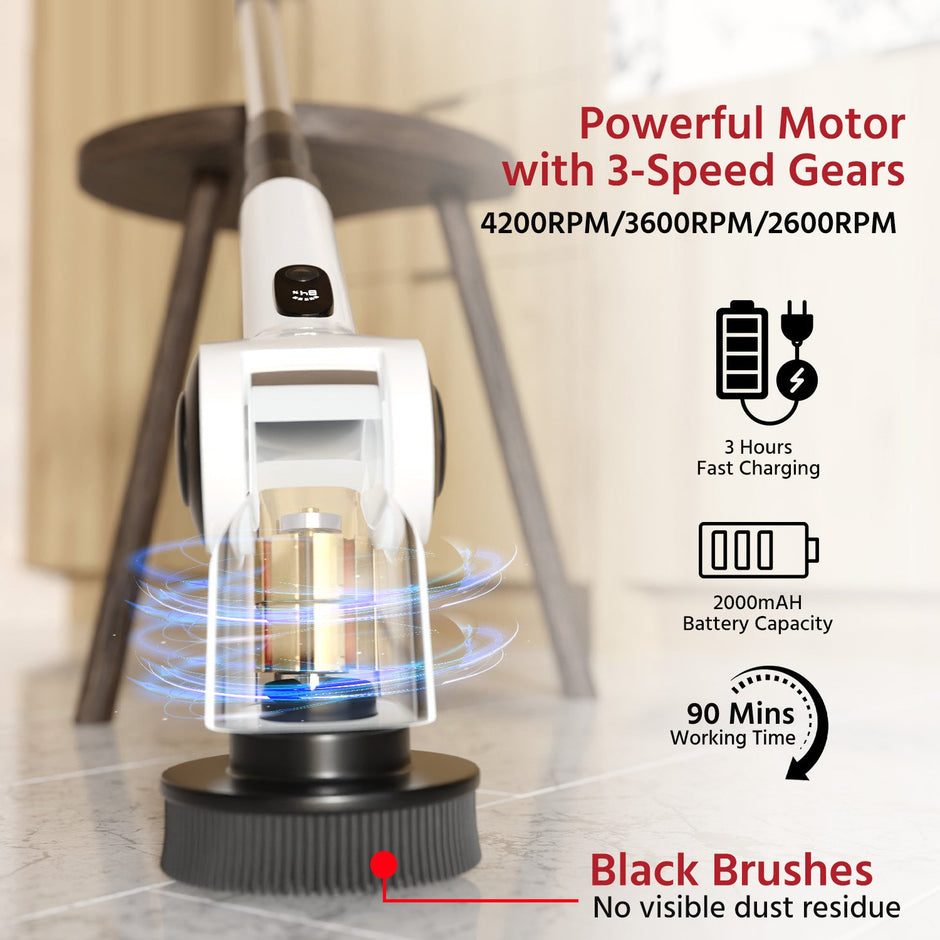 Lifelong Electric Spin Mop with 90min Run Time, LED Display & Adjustable Handle