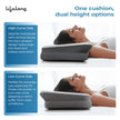 Lifelong Cervical Butterfly Pillow for Neck & Shoulder Pain Relief | Orthopedic Memory Foam Cushion | Ergonomic Contour Design & Dual Height Support | Side Sleeper Pillow with Arm Rest (LLBCP05)