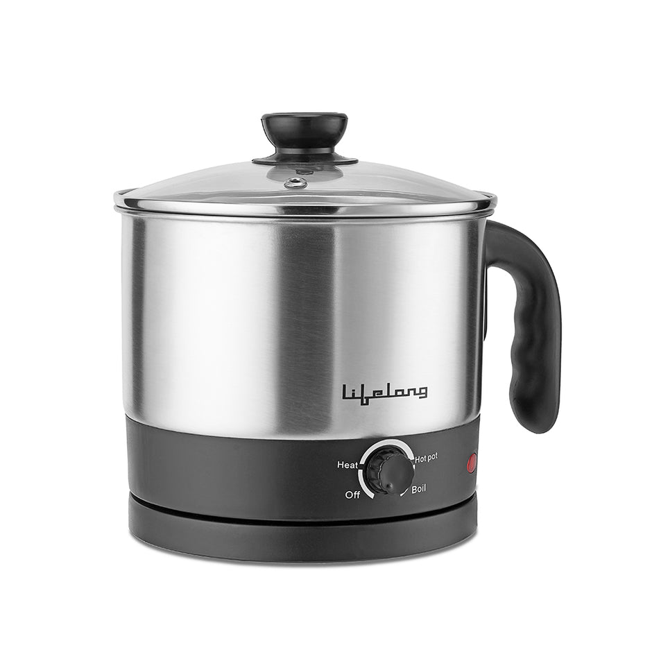 Multifunction Cooker/Kettle 1.5 litres (Best for Boiling Milk, Eggs, Soup and Maggi/Noodles), Silver, 1.5 liters (LLMC01), Stainless Steel, 600 Watt