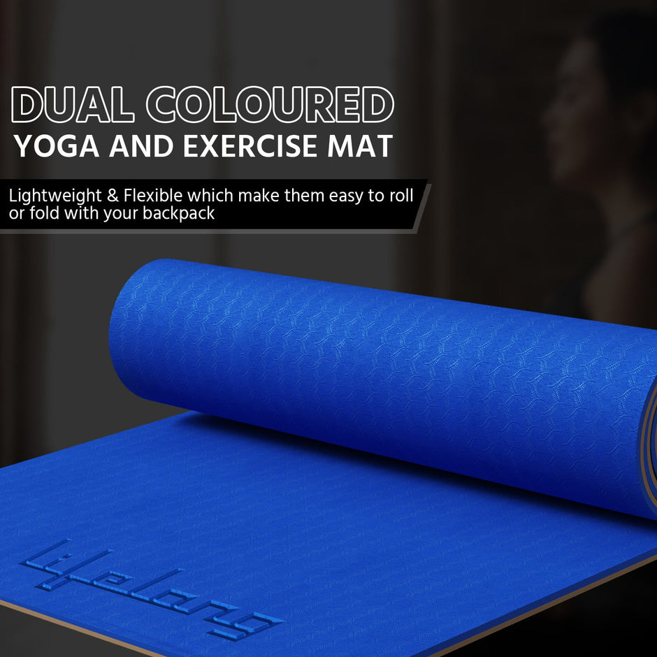 Lifelong Dual Color Yoga mat for Women & Men EVA Material 6mm Anti-Slip Yoga Mat for Gym Workout Exercise Mat for Home Gym