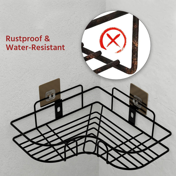 Wall-Mounted L-Shape Bathroom Corner Shelf Rack (Pack of 2)