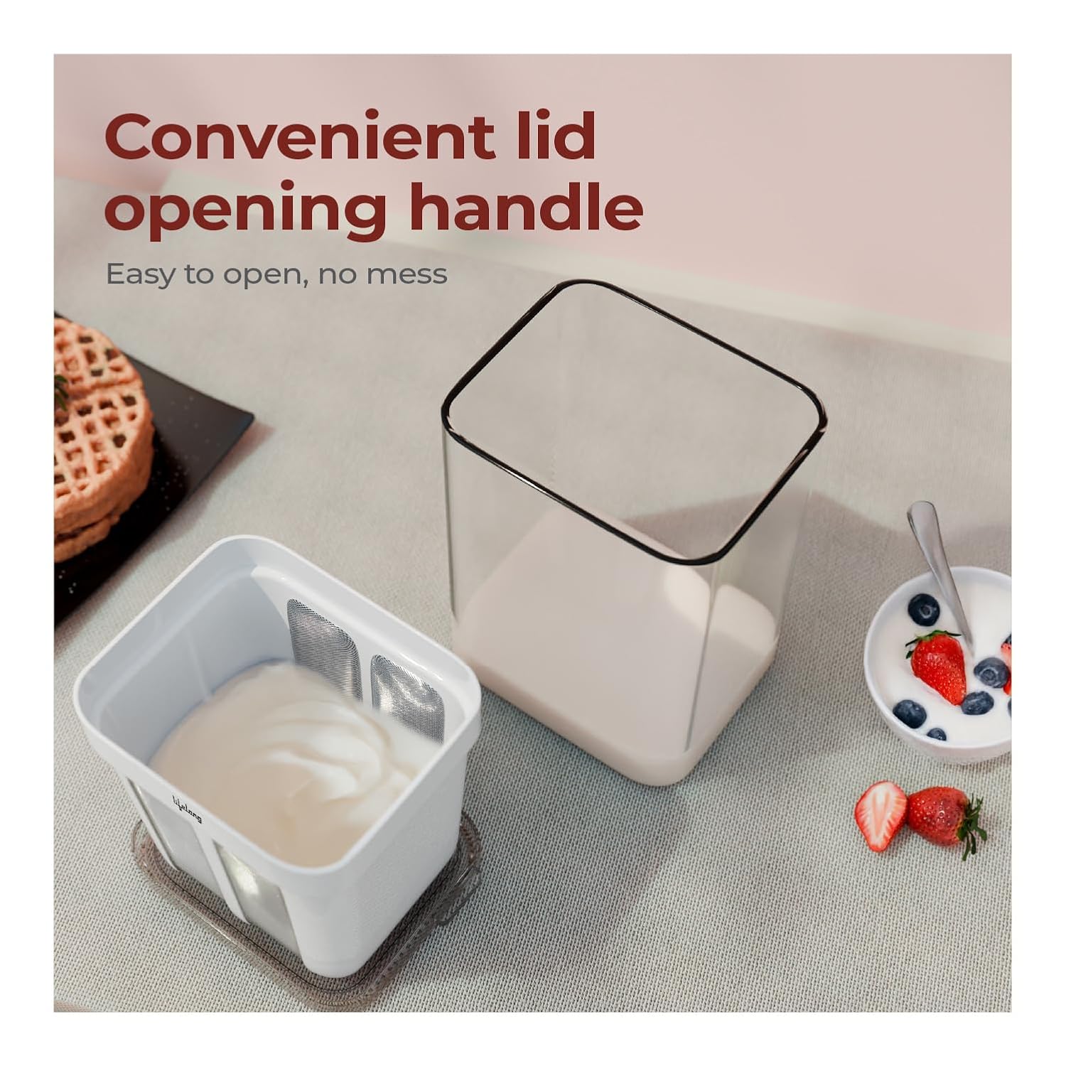 Lifelong Hung Curd Maker & Yogurt Filter Strainer 1100 mL | BPA-Free Dahi & Greek Yoghurt Box with Fine Mesh & Lid | Multi Use - Thick Curd, Whey Separator, Soybean Milk, Kefir, Pulpy Juice & Coffee