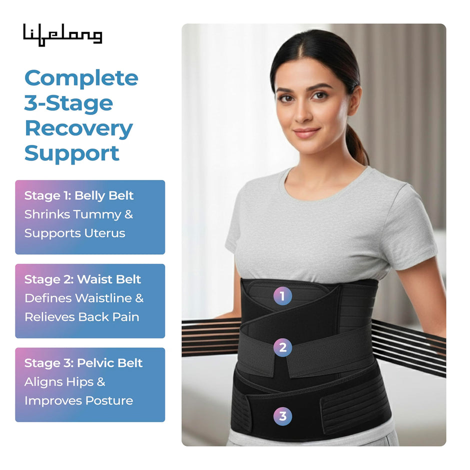 Lifelong Abdominal Belt | Post Pregnancy & Maternity Belt for New Moms | Postpartum Support, Waist & Tummy Recovery, C-Section Adjustable Comfort Belt | Belt for Waist, Pelvis & Tummy Support
