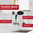 Lifelong LLKASS01, Sink Cock With flexible spout kitchen (Wall mount installation Type), Black, Polished