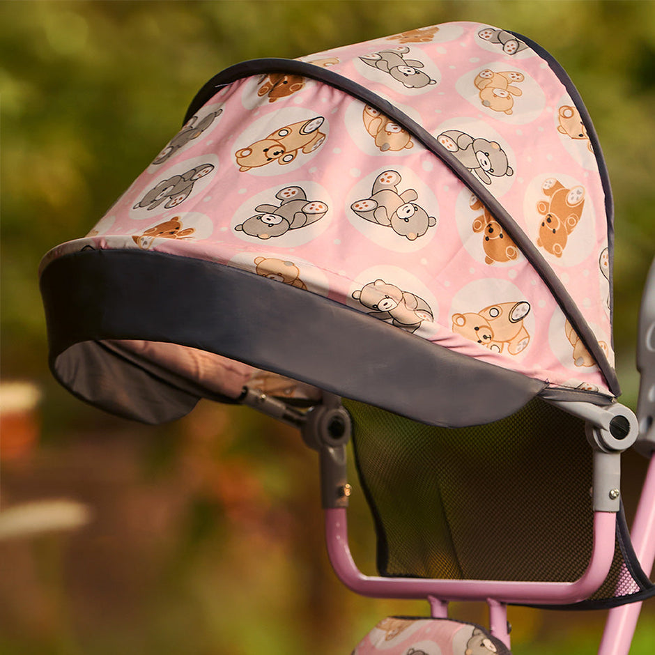 Lifelong Kids Parental Control Tricycle with Hood,Harness,EVA Wheels, Bell & Storage Basket
